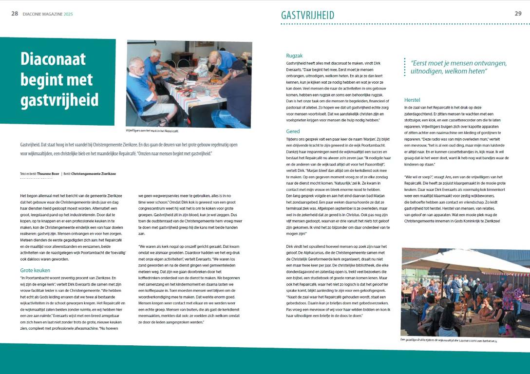 Spread uit het binnenwerk van Diaconiemagazine 2025
