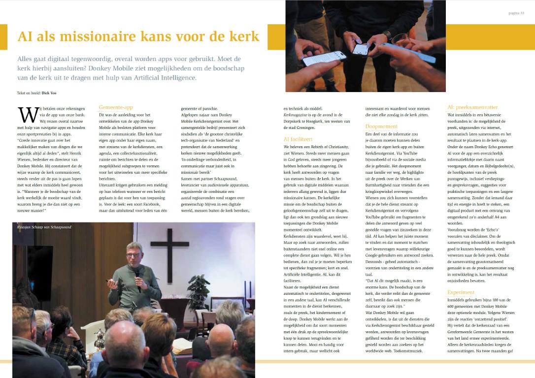 Spread uit binnenwerk Kerkmagazine juni 2026